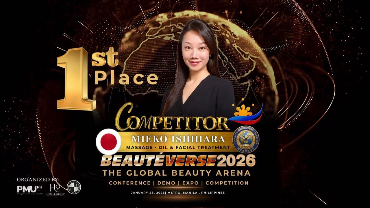 Beautéverse 2026 SPA Overall Division 1st PlaceのMieko Ishihara大会発表用ビジュアル